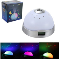 Digital LED Alarm Clock Time Projection Starry Color-Changing Night Light Xmas