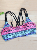 Digital Printing Wireless Hollow Out Back High Waisted Tankinis