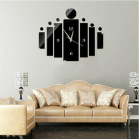 DIY 3D Mirror Quartz Wall Clock Home Modern Decor Time Sticker