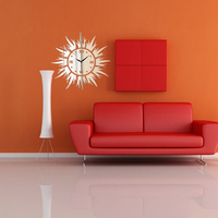 DIY 3D Sun Shape Mirror Wall Clock Wall Stickers Home Decor