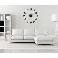 DIY Large Wall Clock 3D Mirror Surface Sticker Home Decor Art Design