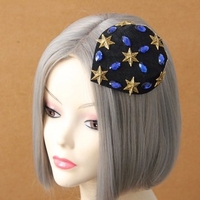 DJ Style Hairwear Cosplay Blue Crystal Star Lace Hairpin Jewelry Gift