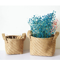 Double Handles Storage Laundry Cloth Basket Flower Plant Pot Desk Box