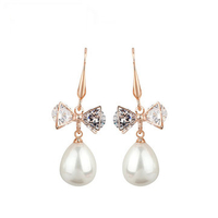 Elegant Bowknot Pearl Earrings