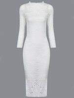 Elegant Lace Bodycon 3/4 Length Sleeves Women Dress