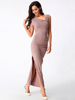 Elegant Split Package Hip V-neck Maxi Dress For Women