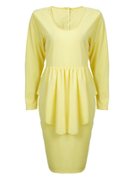 Elegant Women V Neck Ruffle Patchwork Bodycon Dress