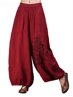 Embroidery Bloomers Wide Leg Pants