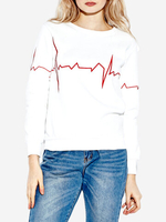 Embroidery Fleeces Long Sleeve Women Casual Sweatshirt