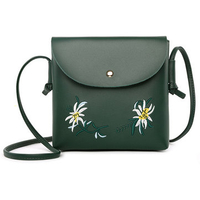 Embroidery Stylish Crossbody Bag Cover PU Leather Bucket Bag