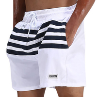 ESCATCH Loose Sports Stitching Stripes Breathable Board Shorts Swimwear for Men
