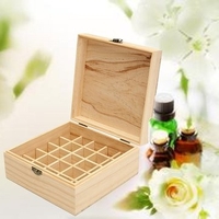 Essential Oil Wooden Storage Box - Classic Aromatherapy 25 Slot Wood Organiser