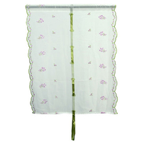 European Style Purple Flower Window Valances Sliding Door Curtains Home Decoration