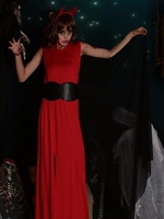Evil Queen Of Vampire Witch Sexy Split Uniform Halloween Costumes Dress