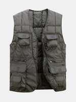 Fall Winter Cotton-padded Vests Fishing Outdoor Casual Waistcoat For Men