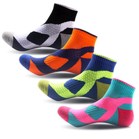 Fall Winter Outdoor Contrast Color Thick Sweat-absorbent Damping Sole Sock For Men