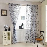 Fashion Butterfly Voile Door Curtain Panel Window Room Divider Sheer Curtain Home Decor
