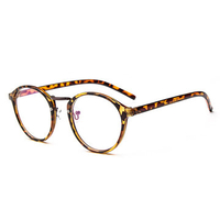 Fashion Retro Mens Women Circular Flat Glasses PC Frame Clear Lens Eyeglasses