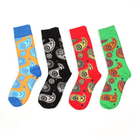 Fashion Retro Pattern Printing Cotton Comfortable Mid-calf Sock For Men