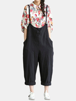 Fashion Solid Strap Bandage Pockets Jumpsuits For Women