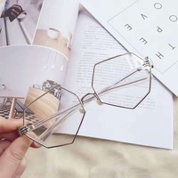 Fashion Vintage Women Palm Frames Polygon Eyeglasses Ladies Pearl Nose Support Glasses