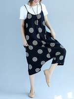 Fashion Women Polka Dot Spaghetti Strap Two Ways Wear Jumpsuit Rompers