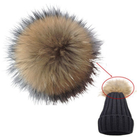 Faux Fur Pom bobble With Press Stud Handmade Pompom For Hat Cap