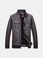 Faux Leather Thicken Furry Biker Jacket