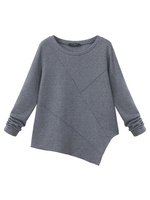 Fleece Long Sleeve Asymmetric Tops