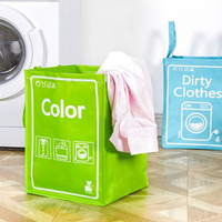 Foldable Laundry Woven Washing Basket Portable Clothes Storage Pouch High Capacity Shopping Tote Bag