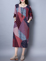 Folk Style Printed Dress