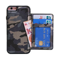 For iphone6/6s/7 Anti-throwing Camouflage Stent Card Holster Coin Bag Phone Bag