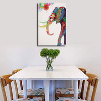 Frameless Cartoon Elephant Picture Modern Abstract Canvas Oil Painting
