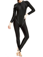 Front Zipper Waterproof Elastic Sunscreen Long Sleeves One Piece Diving Suit For Women