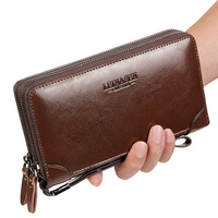 Genuine Leather Clutch Bag 7 Card Slots Business Vintage Card Bag Wallet For Men