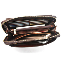 Genuine Leather Wallet 6 Card Slots Card Holder Phone Bag Coin Bag Casual Clutch For Men
