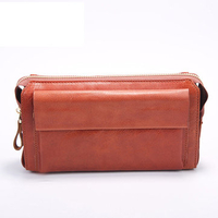 Genuine Leather Wallet 6 Card Slots Phone Bag Card Holder Coin Bag For Men