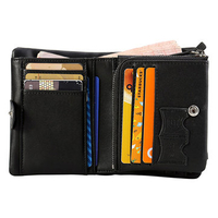 Genuine Leather Wallet 8 Card Slots Casual Business Card Holder Coin Bag For Men Women