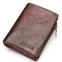 Genuine Leather Wallet Business Vintage 9 Card Holders Detachable Coin Bag For Men