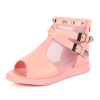 Girls Flat Casual High Tops Lace Breathable Peep Toe Squishy Sandals