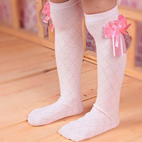 Girls Kids Lovely Toddler Bow Knee High Socks Colours Silk Bow 3 to 10 years