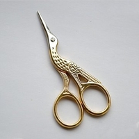 Golden Vintage Style Crane Shaped Embroidery Sewing Eyebrow Scissors