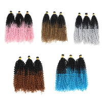Gradient Color Kinky Curly Synthetic Hair Extensions