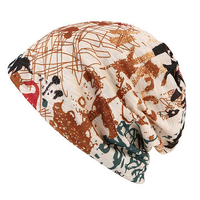 Graffiti Skullies Beanies Cap Travel Warm Cotton Bonnet Hat