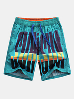 Hawaiian Style Casual Seaside Printing Icy Breathable Loose Board Shorts for Men