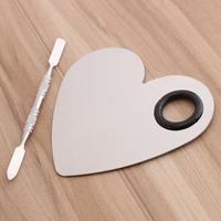 Heart Shape Stainless Steel Spatula Palette Makeup Nail Art Foundation Mixing Tool Kit