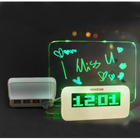 HIGHSTAR Model B Fluorescent Message Board Alarm Clock Memo Calendar Thermometer Light