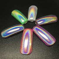 Holographic Laser Nail Art Powder Rainbow Holo Effect Powders Silver Pigment DIY Hologram