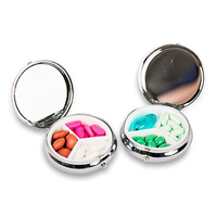 Honana HN-PB007 Portable Pocket Pill Case 3 Compartments Medicine Box Round Pill Organizer