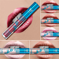 HUAMIANLI Matte Metallic Lip Gloss Makeup Waterproof 12 Colors Velvet Lipstick Cosmetic